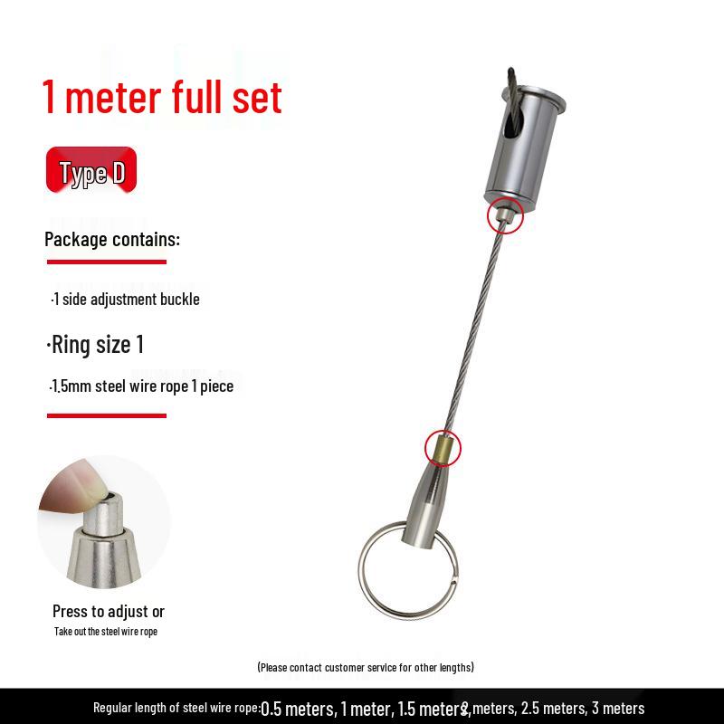 Steel Wire Rope Self-Locking Adjustable Ceiling Picture & Sign Hanger