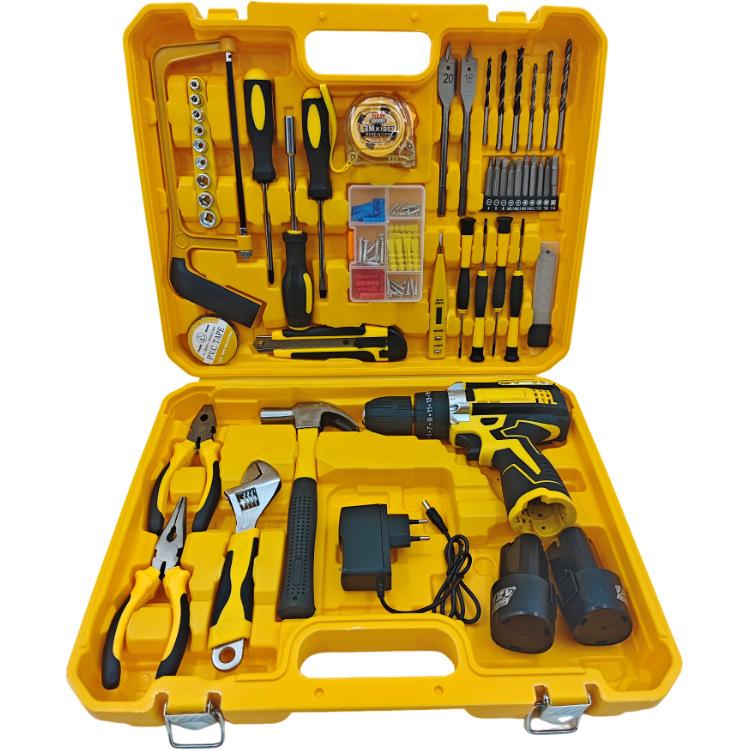 High-Power Dual Speed Hammer Drill Set with Lithium Electric Drill and Complete Accessories