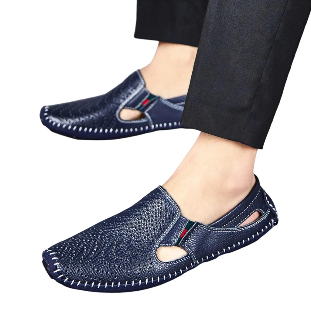 Men's Large Size Breathable Hollow Out Casual Slip On Shoes Lightweight Soft Sole Summer Footwear for Outdoor and Indoor Use