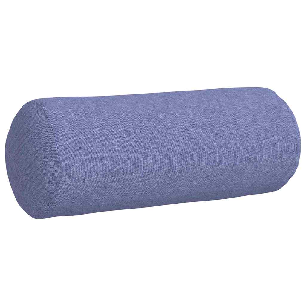 Bolster Cushions 2 pcs Denim Blue Ø 15 x 40 cm Fabric