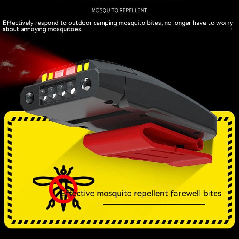 Mosquito Repellent Headlamp Induction LED COB Fishing Bait Clip Hat Lamp Outdoor Night Fishing Camping Cycling Running Headlight