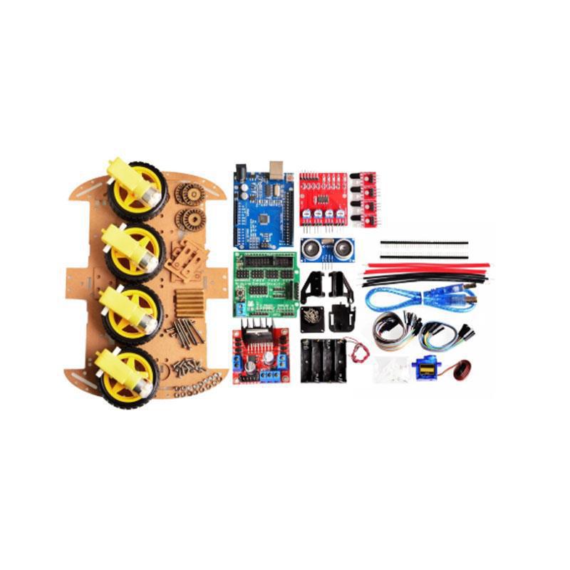 2WD 4WD Trace-Driven Car Chassis, UNO Development Board Compatible, DIY Smart Robot Car Kit