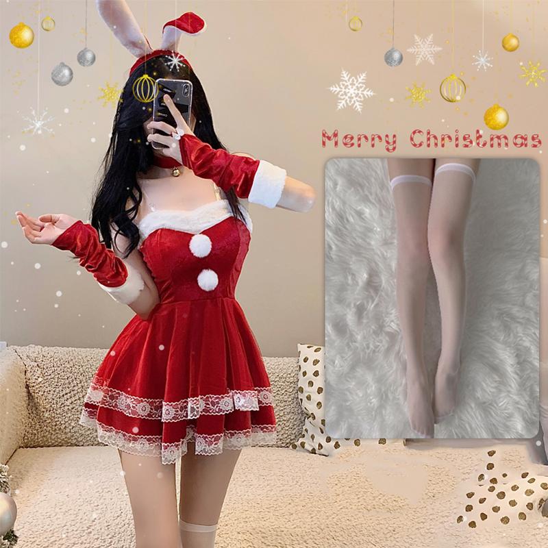 

Sexy Santa Christmas Claus Dress Cosplay Costume Women Girl Rabbit Xmas Outfit M