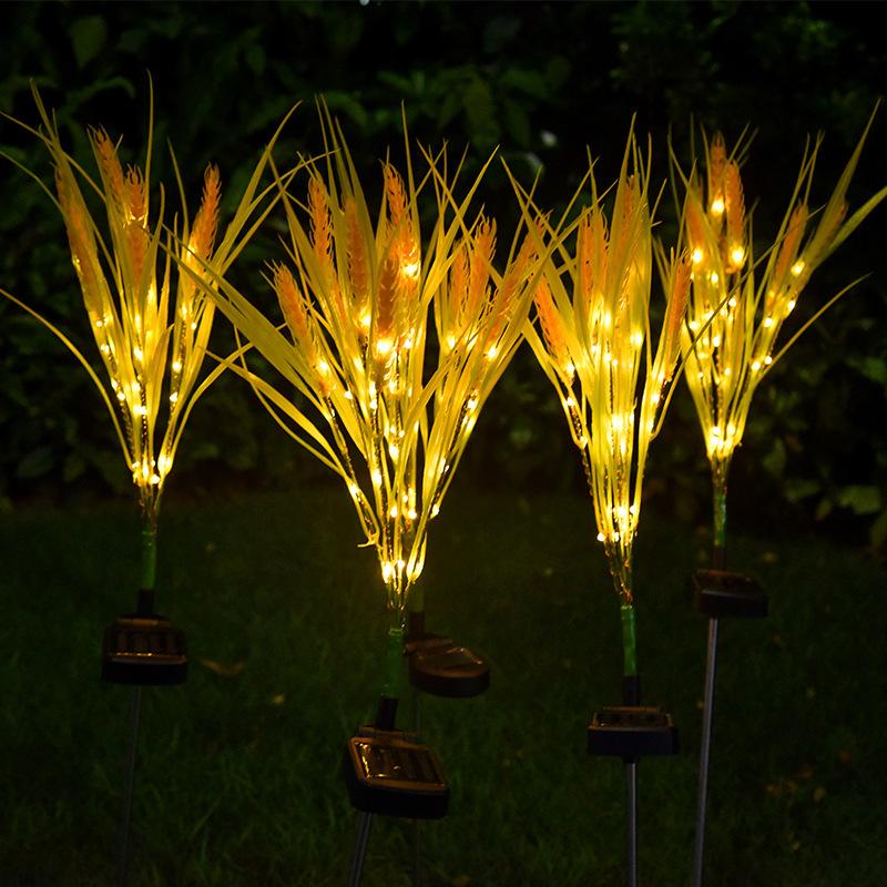 

2Pcs LED Solar Powered Light Waterproof Wheat Shape Lawn Lamp for Outdoor Garden Courtyard