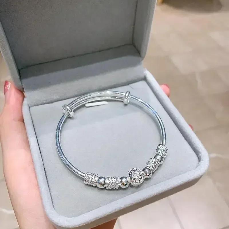 Fashion 925 Silver Bracelet Woman Luxury Designer Bracelet Adjustable Charm Bangle Girls Party Wedding Jewelry Gifts