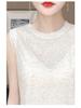 Minimalist Women's High Neck Fine Knit Thin Vest Pullover Camisole for Spring/Summer