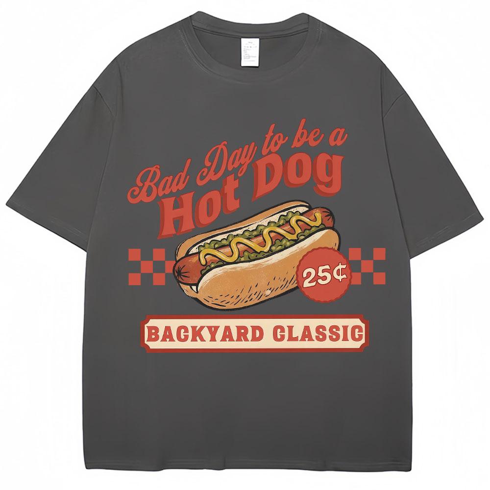 Funny Hot Dog Graphic T Shirt Bad Day Be A Hotdog Humor Tshirt Unisex Women Fashion Summer Oversized Soft Cotton Casual T Shirts