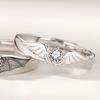 2 Pieces Matching Rings for Couple Best Friend Adjustable Promise Rings Demon & Angel Wing Open Ring Valentines Gifts