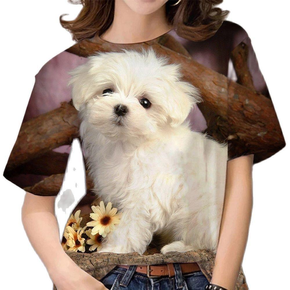 Women's T-shirt large size loose sports short sleeve new animal 3D printing