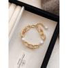 Natural Freshwater Pearl Metal Stacking Bracelets for Women, Autumn and Winter Vacation Style, Light Luxury, Exquisite and Fashionable Bracelets