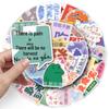 50pcs Trendy Waterproof Cartoon Stickers for Suitcases & Laptops
