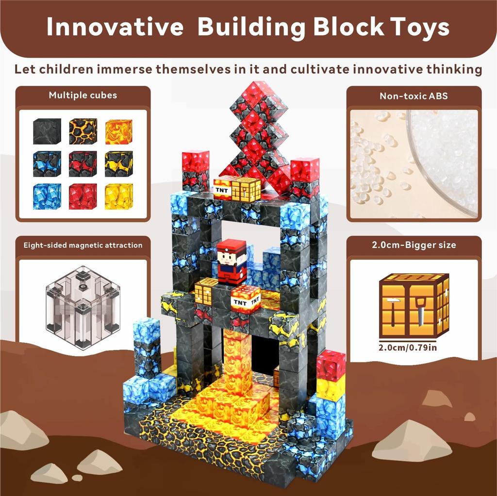 Magnetic Building Blocks Magnetic Montessori Sensory Building Toys for Boys and Girls - Toys, Toys,