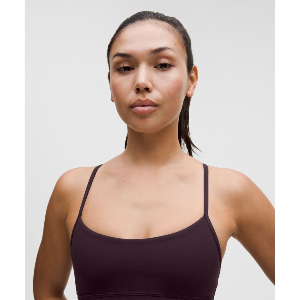Lululemon Flow Y BrA Nulu  Light Support  A C Cups blACk Plum