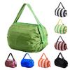 Reusable Folding Shopping Bag Foldable Grocery Tote Oxford Cloth Heavy Duty Duffle Bag with Adjustable