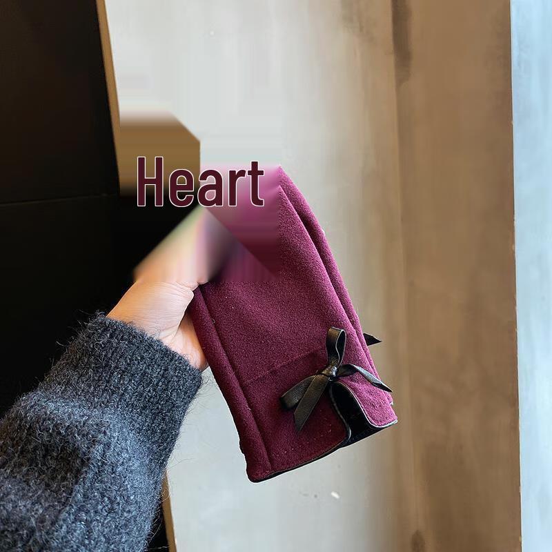 

Women s Korean Style Bowknot Fleece-Lined Winter Gloves