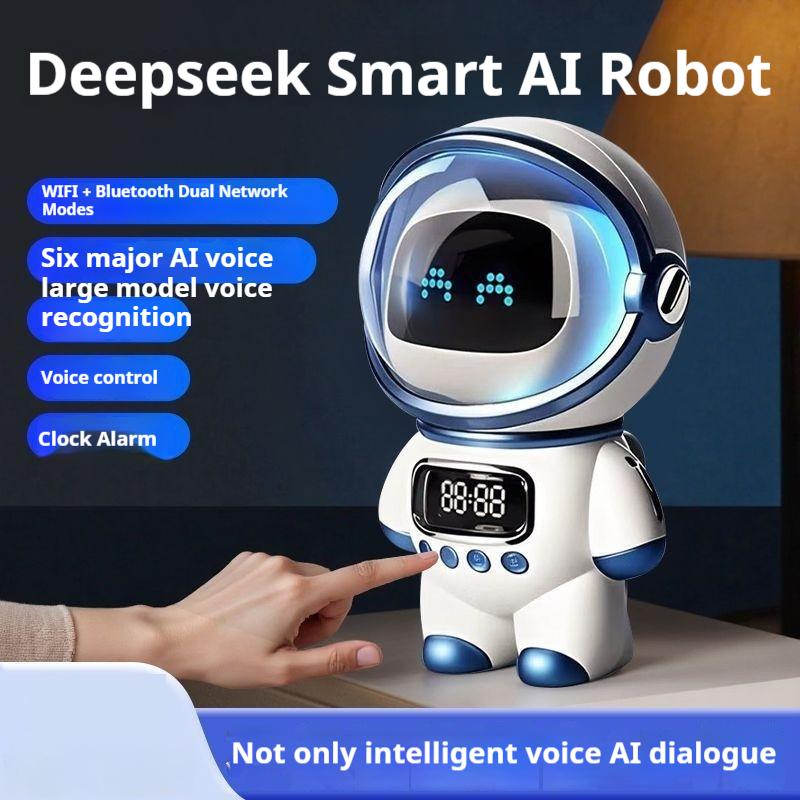 Ai Smart Ai Voice Chat Robot Bluetooth Speaker Digital Alarm Clock Sleep Aid Night Light Home Kids Companion Festival Gift