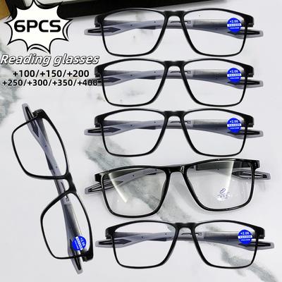 6PCS Men Outdoor Sport Reading Glasses Fashion Women Presbyopia Reading Eyeglasses Eyewear +1.0 +2.0 +2.5 +3.0 +3.5 +4.0