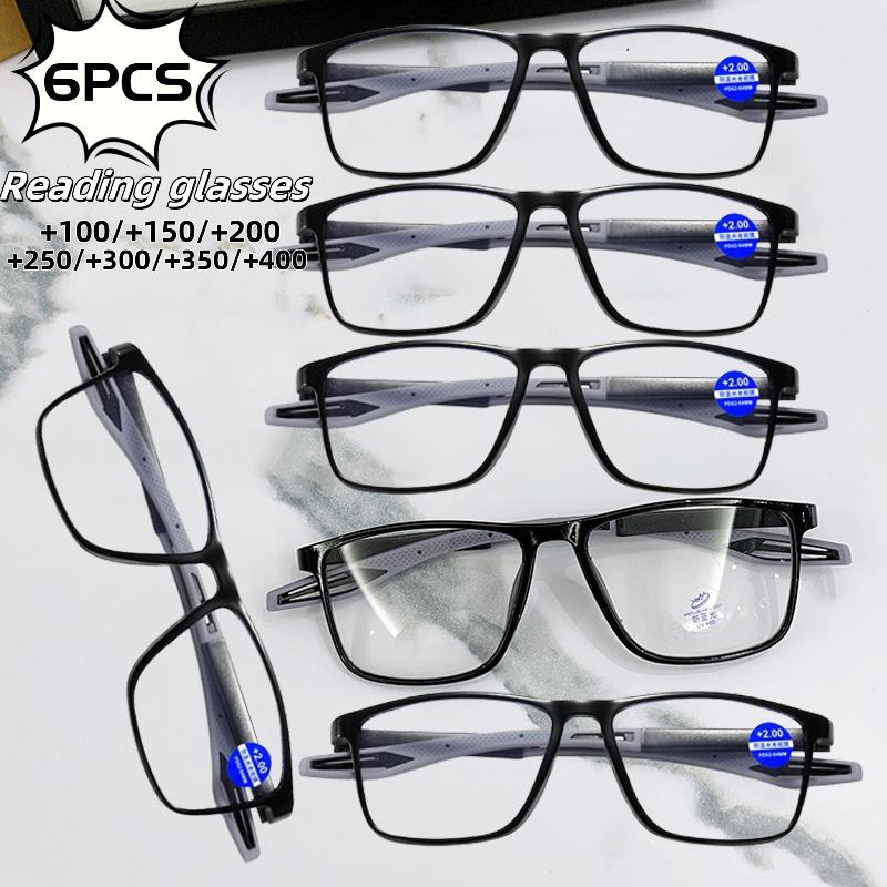

6 ШТ Мужские Спортивные Очки для Чтения для Активного Отдыха Модные Женские Очки для Чтения при Пресбиопии +1.0 +2.0 +2.5 +3.0 +3.5 +4.0 300