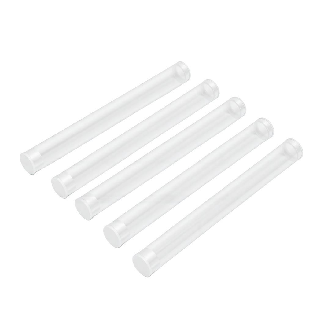 100pcs Clear Bead Storage Tubes PVC Test Tube with Lids for Sewing Needles Pins Small Buttons