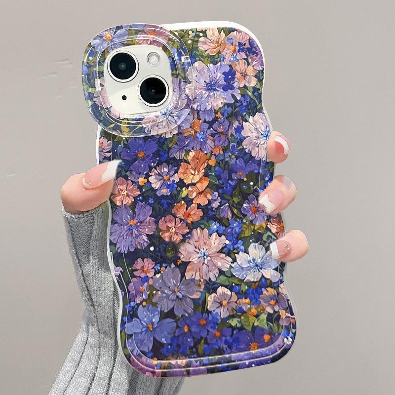 Full Screen Flowers Are Suitable for IPhone13 IPhone Case Huawei Pura70pro Dual Bracket 16 Xiaomi 15/14