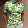 Men'S Polo Shirt 3 Printed Fashion Casual Simple Versatile Half Zipper Polo Shirt