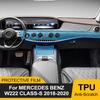 Folia TPU do wnętrza samochodu dla Mercedes Benz Klasa S W222 2018-2020 Konsola środkowa Folia odporna na zarysowania Pokrowiec z folii PPF wycięty na miarę