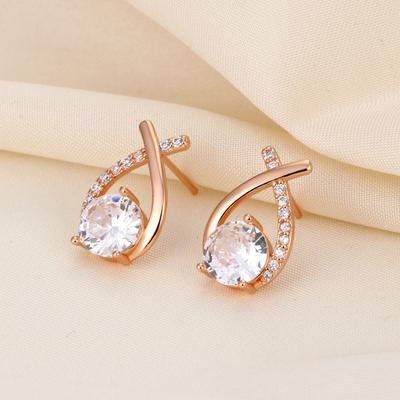 Xiaoxiangfeng Seiko Flash Diamond Cross Water Drop Stud Earrings Personalized Ins Japanese and Korean Earrings Earrings