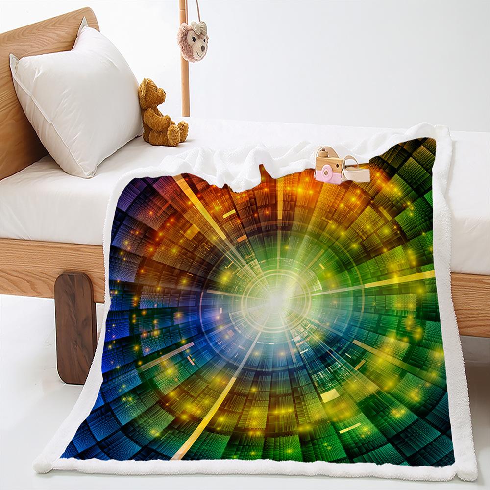 Blanket 2D Digital Printed Lamb Fleece Crystal Fleece 2D Magic Blanket Blanket