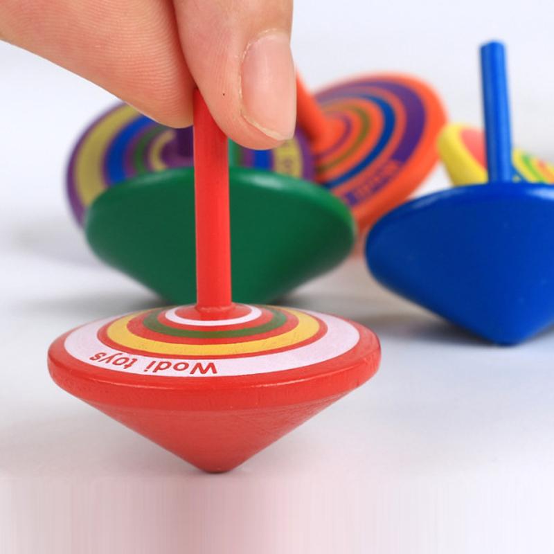 10 Pezzi Trottola di Legno Multicolore, Giocattoli Educativi per l'Asilo, Sollievo dallo Stress per Adulti, Bomboniere per Feste, Regalo per Bambini Piccoli