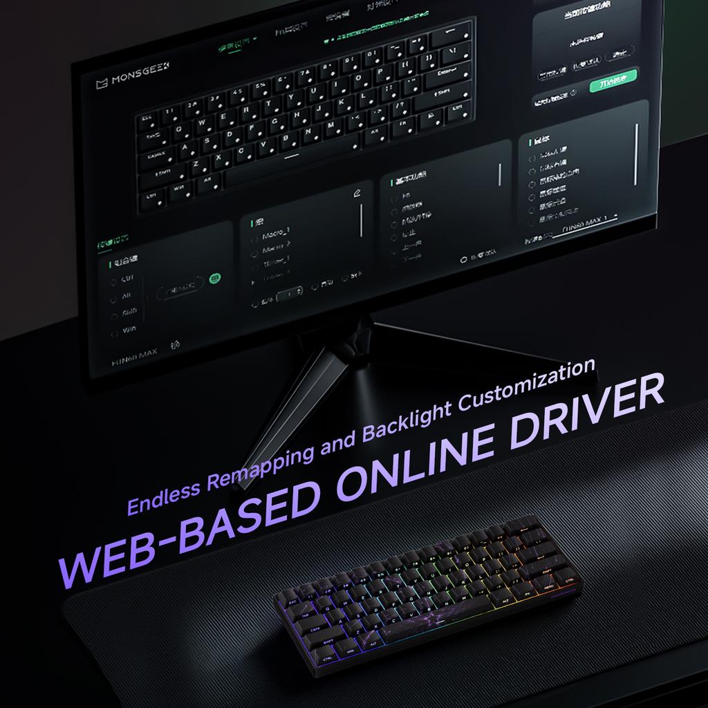 MONSGEEK FUN60 PRO&MAX HE Machanical Keyboard Magnetic Switch 60% Wireless Gaming Keyboard Rapid Trigger 8K ARGB Custom Keyboard