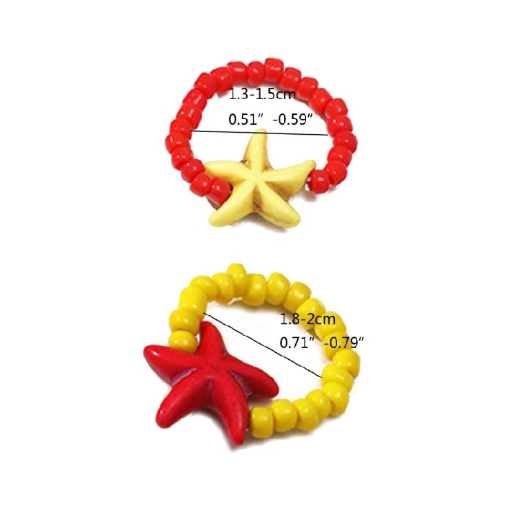 Rainbow Rice Bead Rings Handmade  Bead Stackable Rings Boho Jewelry Gift