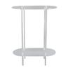 Clear Side Table Acrylic 2 Tier Oval Modern Detachable Nightstand End Table for Living Room Office