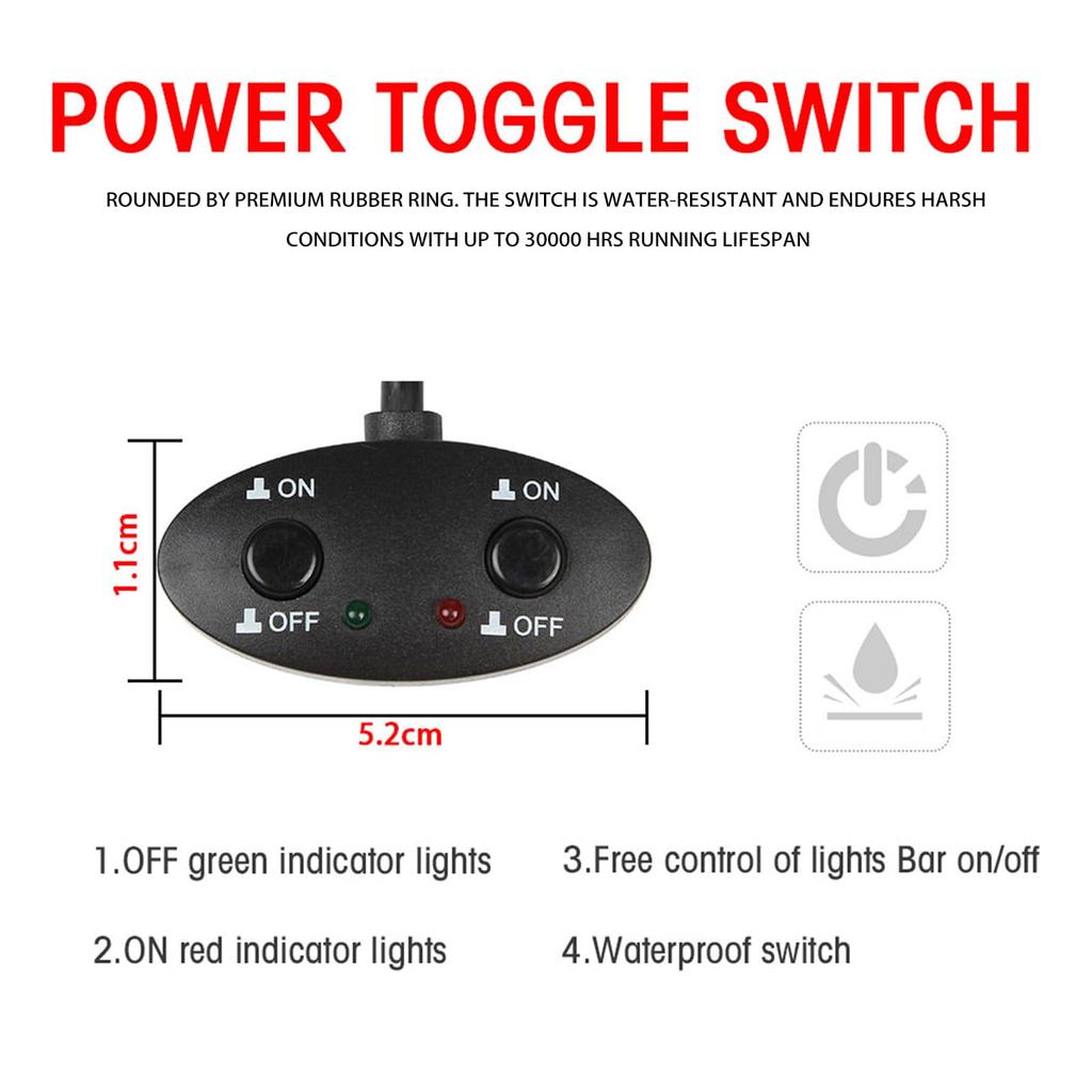 Xtahdge LED Light Bar Wiring Harness Kit, 480W Remote Control Wiring Harness Kit 18AWG