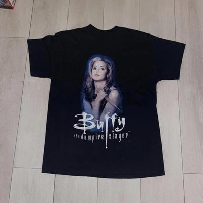 2025 90s Black Buffy The Vampire Slayer T-Shirt Basic Black Graphic Tee Shirt Graphic Short Sleeve Shirt Unisex Men Women Summer