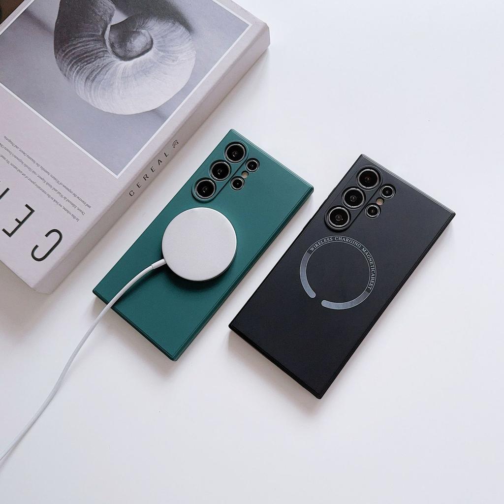 Suitable for Samsung S24 Ultra Liquid Magnetic Suction Phone Case New S23FE Wireless Charging Note20 Soft Shell Tpu