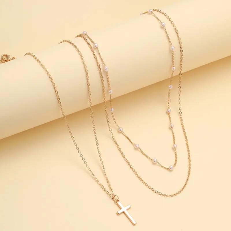 Vintage Bohemian Multilayer Minimalist Necklace For Women Stick Pendant Link Chain Necklace Collarbone Collares Fashion Jewelry