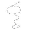 Yhpup Trendy Stainless Steel Zircon Beads Back of Hand Chain Finger Bracelet Fashion Chic Sexy Jewelry Waterproof Wholesale Gift