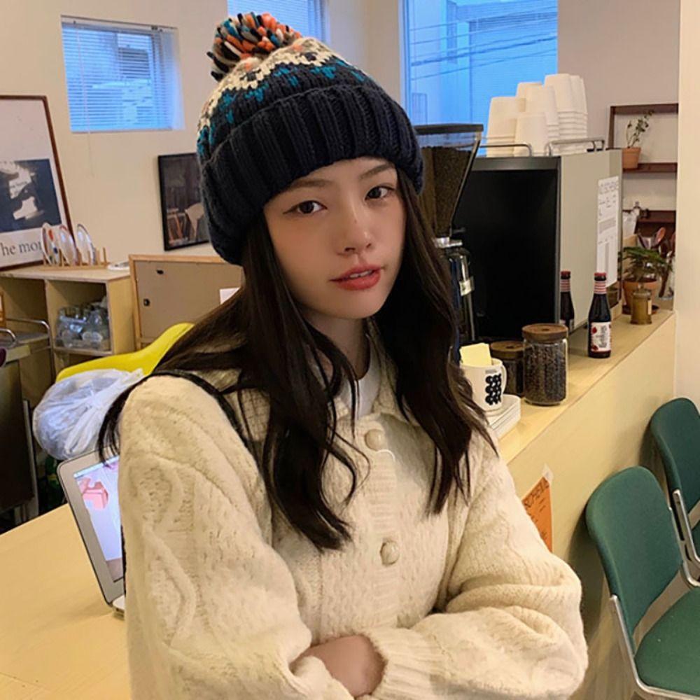 Windproof Women Beanie Hats Korean Cashmere Bonnets Casual Winter Knitted Hats  Girls