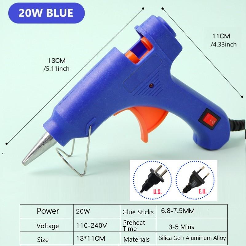 Multi-Color Hot Melt Glue Gun Set with 7mm & 11mm Sticks - Multi-Power Handmade Tool Kit