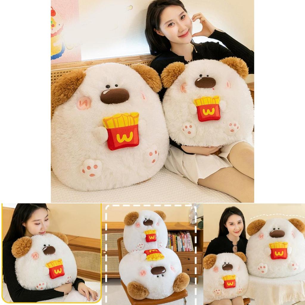 Cute Potato Chip Dog Plush Pillow Toy Adorable Stuffed Animal For Kids Gifts