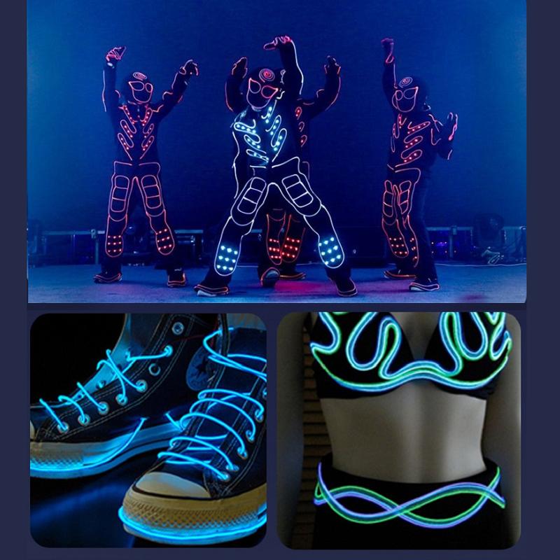 Flexible Neon Light 10M/5M/3M/1M EL Wire Led Neon Dance Party Atmosphere Decor Lamp RopeTube Waterproof Multicolor Led Strip Red