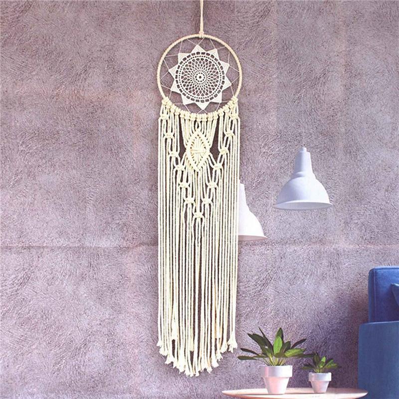 2X Hand Woven Dreamcatcher Circle Macrame Kit Macrame Wall Hanging Supplies Craft Macrame Wall Hanging Supplies