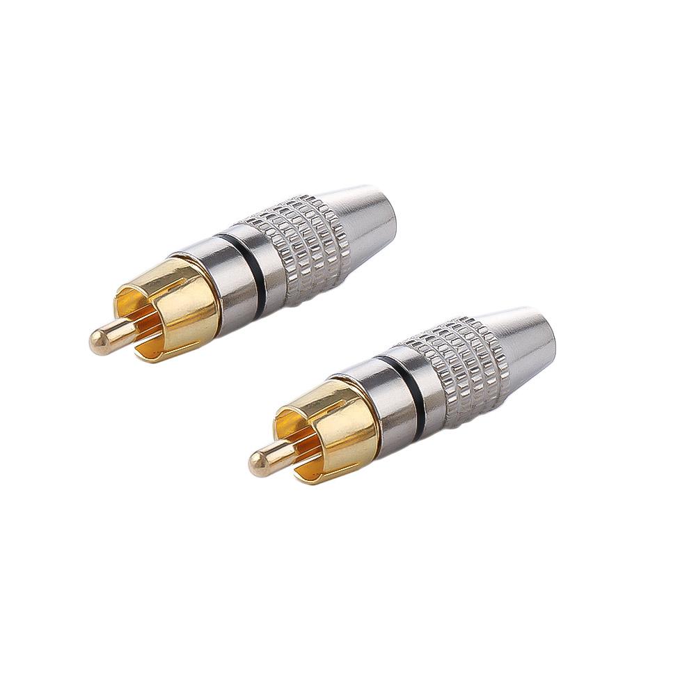 CCTV Camera Locking Audio Video Solder-Free AV Adapter Connector RCA Male Plug RCA