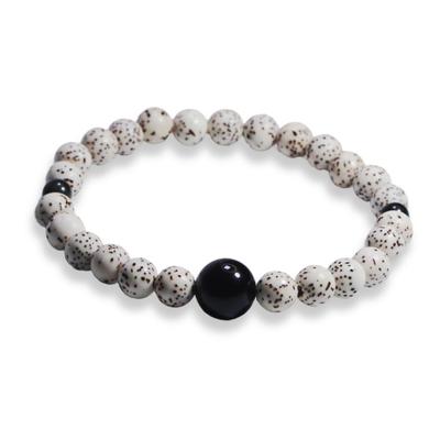 Ungefähr 6 mm Stern-Mond-Bodhi-Baum-Armband, Gebetsperlen, Neujahrs-Gebetsperlen-Armband, Gebetsperlen, natürliche Obsidian-Gebetsperlen für Frauen und Männer