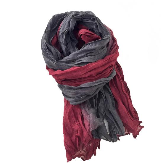 Sciarpa Scialle Unisex Colore Sfumato Versatile Stropicciata Sciarpa Lunga Autunno Inverno Antivento Resistente al Freddo Scialle Avvolgente