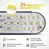 Oyviny 6 Inch Oval White LED Trailer Tail Lights With 24LEDs Super Bright Oval 6" Reverse/Backup Tail Lights With Flush Mount Grommets DOT SAE