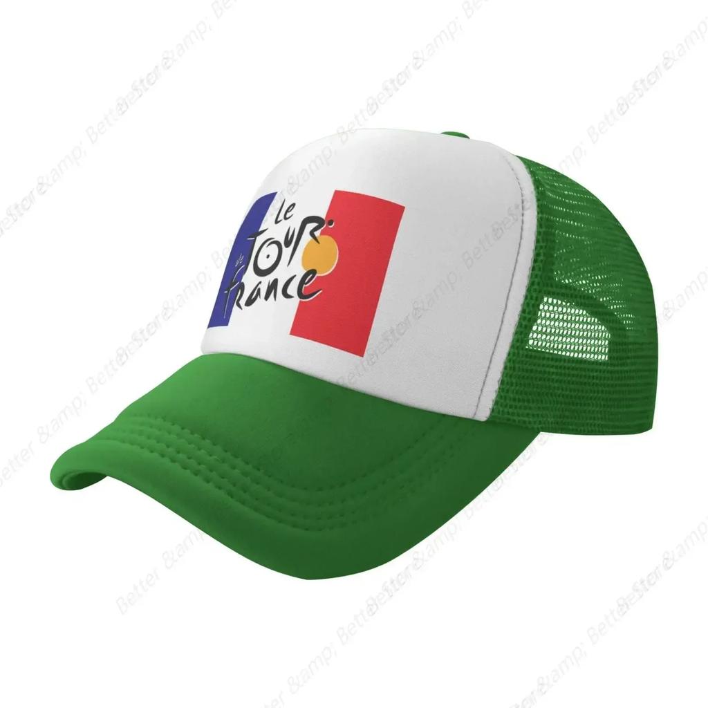 Die französische Tour de France Flagge Atmungsaktive Netzmütze mit Team-Mode Trucker-Hüte Verstellbare Baseballkappe