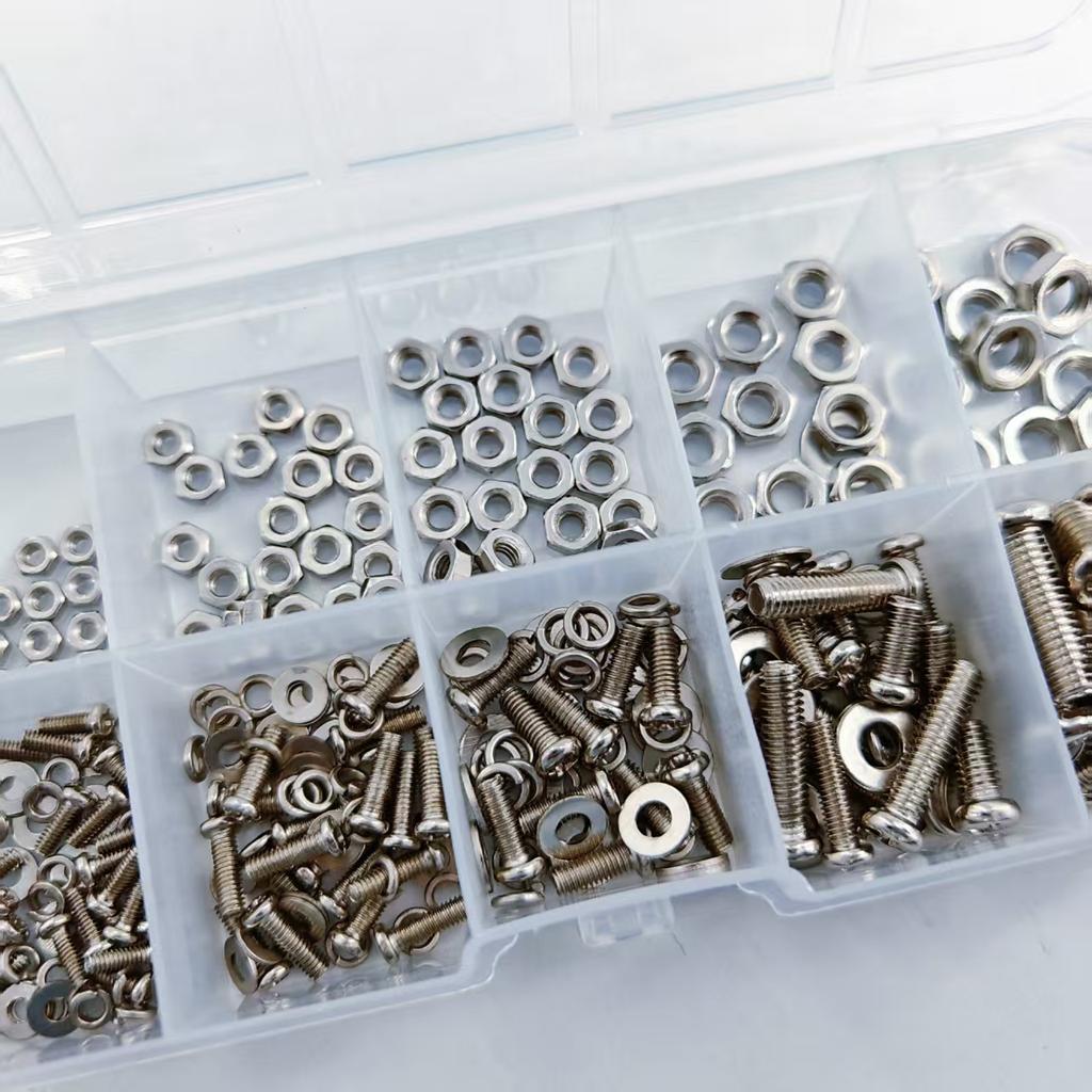 320pcs Premium Stainless Steel Screw and Nut Assortment Kit - Corrosion-Resistant, Snap-in Nuts, M2 To M5 Sizes - Ideal for DIY