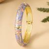 Traditional Vintage Cloisonne Bangle Colorful Women's Hand Bracelet Flower Crystal Bangle  Girls