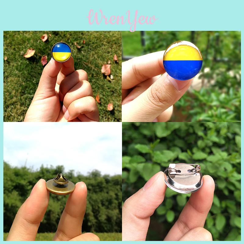 Eye-catching Ukraine Flag Button Badge Brooch For Accessories